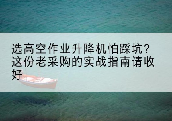 鄄城高空作业升降机厂家推荐-选高空作业升降机怕踩坑？这份老采购的实战指南请收好