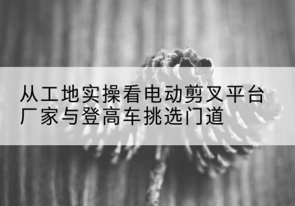 鄄城电动剪叉升降平台厂家-从工地实操看电动剪叉平台厂家与登高车挑选门道